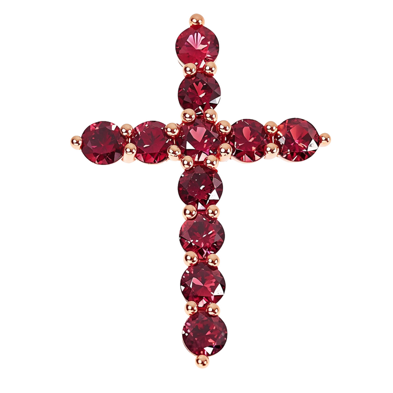 Blood Red Sapphire Cross 66977 | TraxNYC