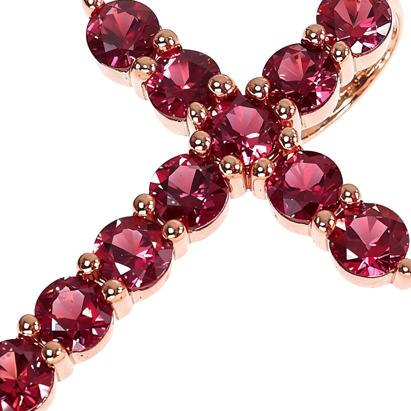 Blood Red Sapphire Cross 66977 | TraxNYC