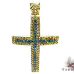 Blue Canary Diamond Cross Crucifix 29119 - Image 1