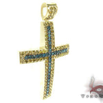 Blue Canary Diamond Cross Crucifix 29119 - Image 2