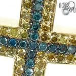 Blue Canary Diamond Cross Crucifix 29119 - Image 3