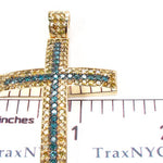 Blue Canary Diamond Cross Crucifix 29119 - Image 6