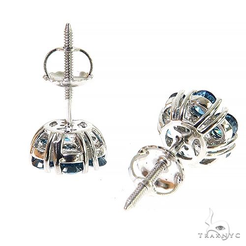 10 PT Blue Diamond Flower Earrings (Lab) 68208 - Image 3