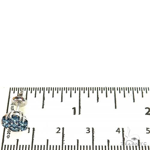 10 PT Blue Diamond Flower Earrings (Lab) 68208 - Image 4