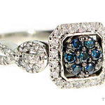Blue Diamond Halo Ring 45571 - Image 1