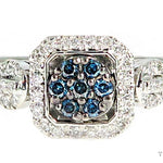 Blue Diamond Halo Ring 45571 - Image 2