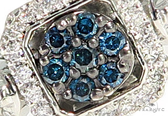 Blue Diamond Halo Ring 45571 - Image 3