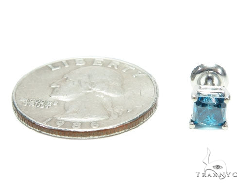 14K Gold Blue Diamond Single Earring, photo 4 of 6