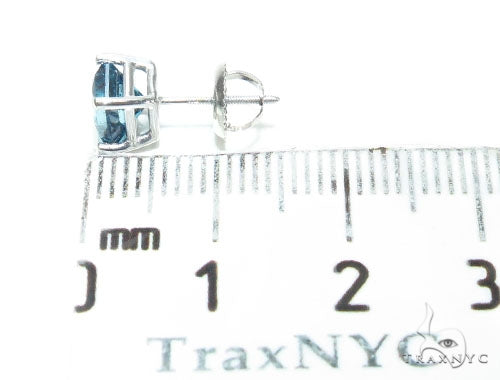 14K Gold Blue Diamond Single Earring, photo 6 of 6