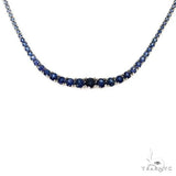 14K Gold Blue Graduated Sapphire Tennis Chain 67340