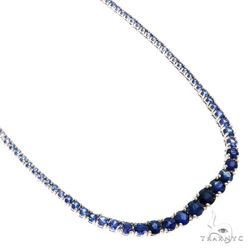 Blue Graduated Sapphire Tennis Chain 67340 - Image 2