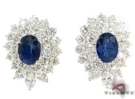 Cornflower Blue Sapphire Diamond Earrings 30469 - Image 1