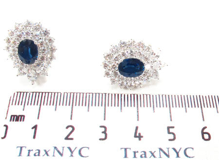 Cornflower Blue Sapphire Diamond Earrings 30469 - Image 6