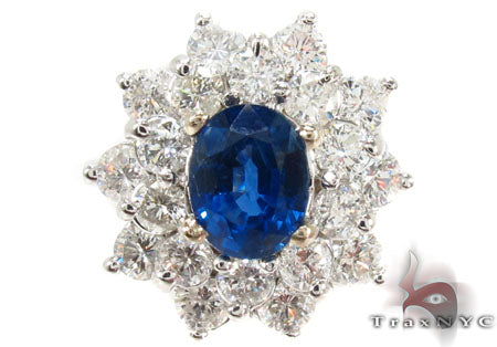 Cornflower Blue Sapphire Diamond Ring 30466 - Image 2