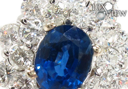 Cornflower Blue Sapphire Diamond Ring 30466 - Image 3