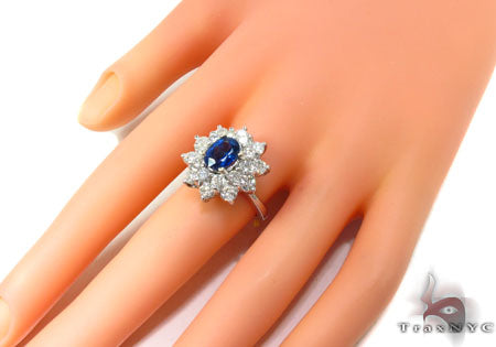 Cornflower Blue Sapphire Diamond Ring 30466 - Image 8