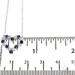 Blue Sapphire Diamond Heart Necklace 67484 - Image 5