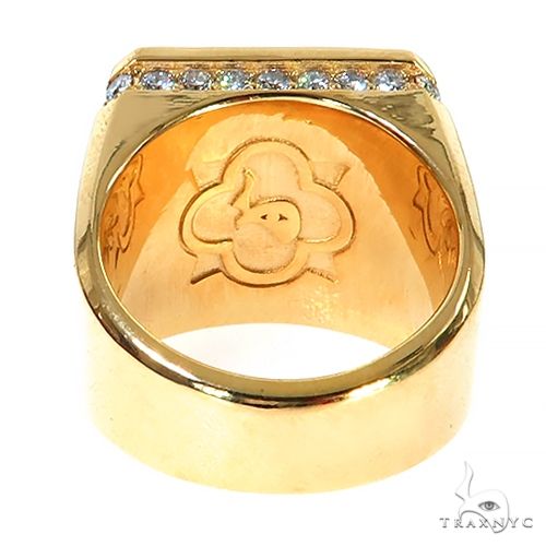 14K Gold Blue Sapphire Diamond Pinky Ring, photo 4 of 6