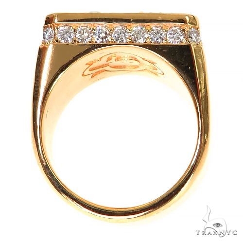 14K Gold Blue Sapphire Diamond Pinky Ring, photo 5 of 6