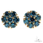 Blue Diamond Flower Earrings 68030 - Image 1