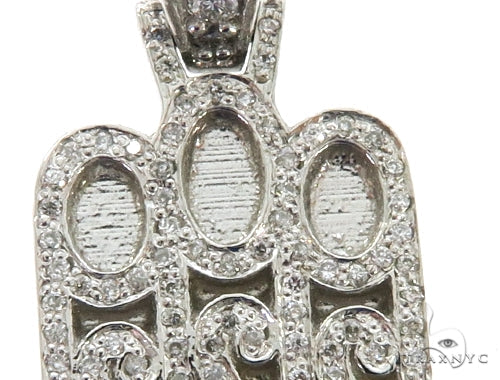 Blue Sapphire Prong Diamond Hamsa Hand Pendant 57223 - Image 4