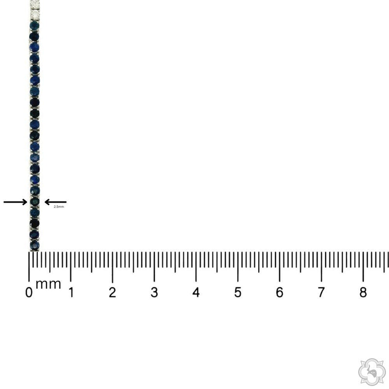 Blue Sapphire and Diamond Gradient Tennis Necklace 70542 - Image 6