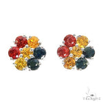 Bolivia Sapphire Flower Earrings 67141 - Image 1