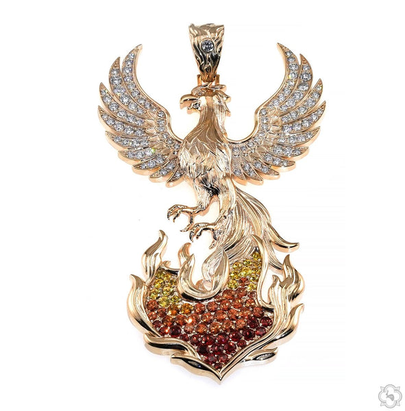 The Phoenix Bird Of Burning Flames Pendant 70535 | TraxNYC