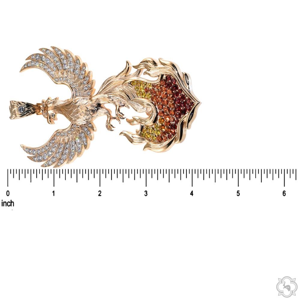The Phoenix Bird Of Burning Flames Pendant 70535 | TraxNYC