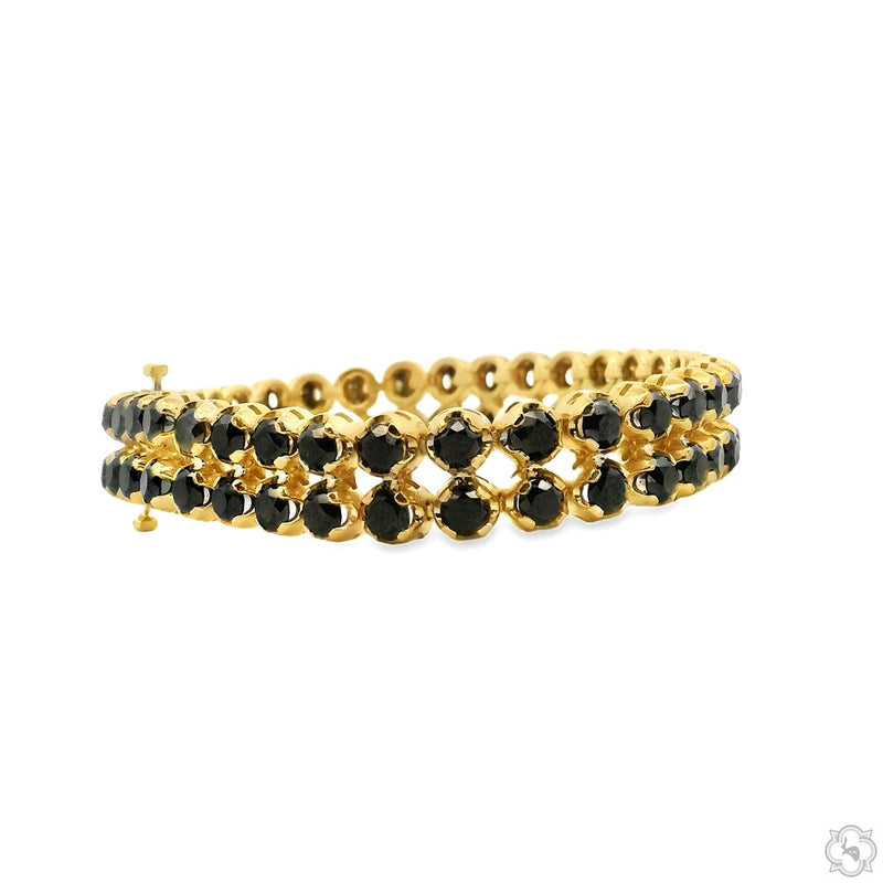 14K Gold Buttercup Black Diamond Bracelet, photo 2 of 8