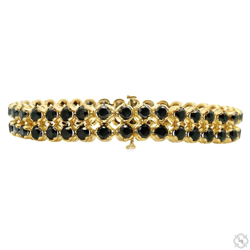 14K Gold Buttercup Black Diamond Bracelet, photo 3 of 8