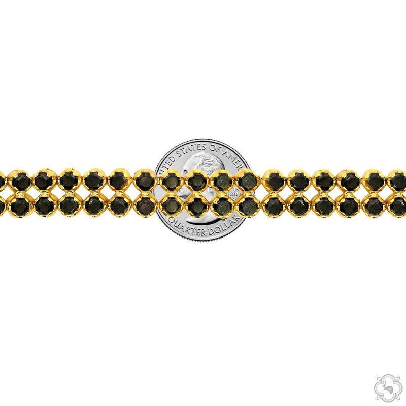 14K Gold Buttercup Black Diamond Bracelet, photo 7 of 8
