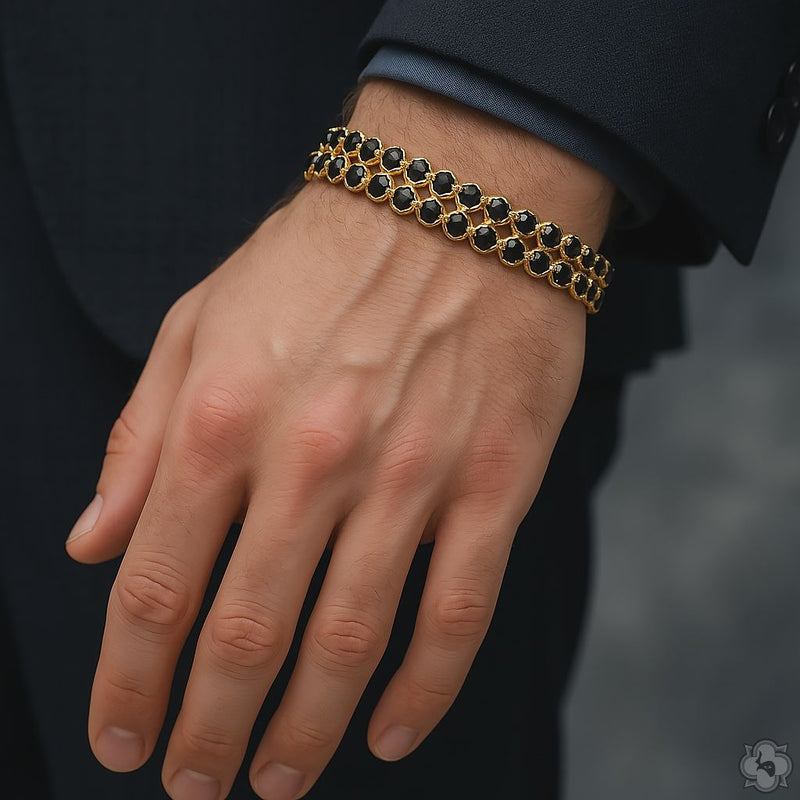 14K Gold Buttercup Black Diamond Bracelet, photo 8 of 8