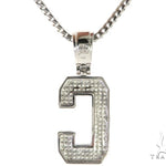 CZ Silver Initial(C) Pendant 24 Inches Franco Chain Set 58471 - Image 3