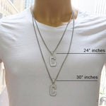 CZ Silver Initial(C) Pendant 24 Inches Franco Chain Set 58471 - Image 7