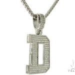 CZ Silver Initial(D) Pendant 24 Inches Franco Chain Set 58472 - Image 2