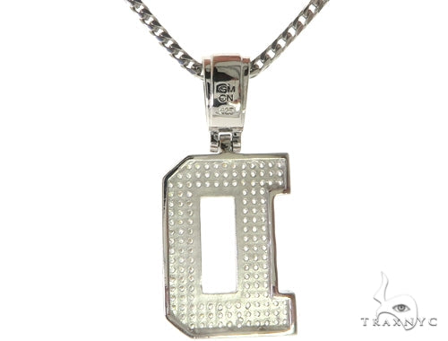 CZ Silver Initial(D) Pendant 24 Inches Franco Chain Set 58472 - Image 3