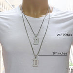 CZ Silver Initial(D) Pendant 24 Inches Franco Chain Set 58472 - Image 7