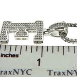 CZ Silver Initial(E) Pendant 24 Inches Franco Chain Set 58473 - Image 5