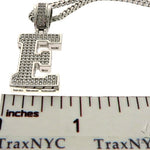 CZ Silver Initial(E) Pendant 24 Inches Franco Chain Set 58473 - Image 6