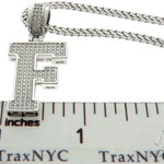 CZ Silver Initial(F) Pendant 24 Inches Franco Chain Set 58474 - Image 6