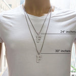 CZ Silver Initial(F) Pendant 24 Inches Franco Chain Set 58474 - Image 7