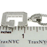 CZ Silver Initial(G) Pendant 24 Inches Franco Chain Set 58475 - Image 5