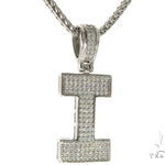 CZ Silver Initial(I) Pendant 24 Inches Franco Chain Set 58477 - Image 2