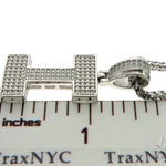 CZ Silver Initial(I) Pendant 24 Inches Franco Chain Set 58477 - Image 5