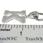 CZ Silver Initial(K) Pendant 24 Inches Franco Chain Set 58479 - Image 5