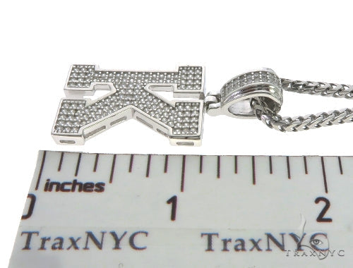 CZ Silver Initial(K) Pendant 24 Inches Franco Chain Set 58479 - Image 5