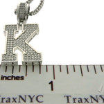 CZ Silver Initial(K) Pendant 24 Inches Franco Chain Set 58479 - Image 6