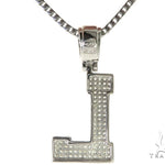 CZ Silver Initial(L) Pendant 24 Inches Franco Chain Set 58480 - Image 3