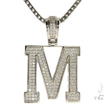 CZ Silver Initial(M) Pendant 24 Inches Franco Chain Set 58481 - Image 1